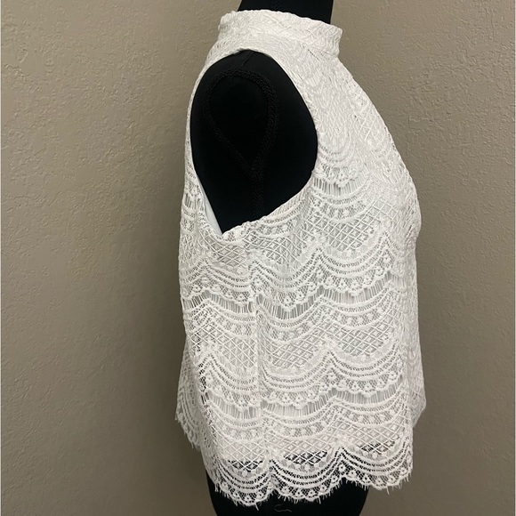 Haute Monde Lace Halter Neck Blouse White Size S - Picture 4 of 6